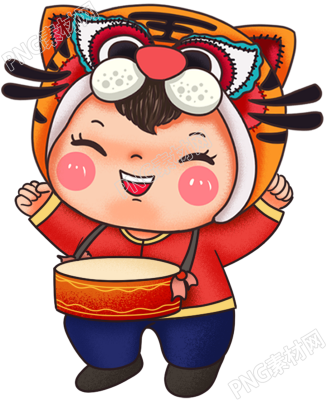 挂鼓虎年娃娃