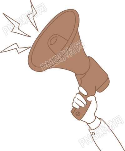 手拿喇叭宣传推广的素材