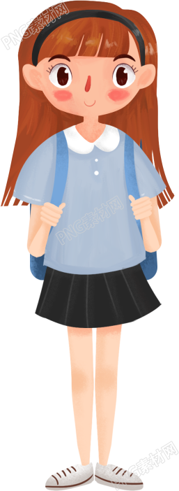 背书包可爱女学生素材