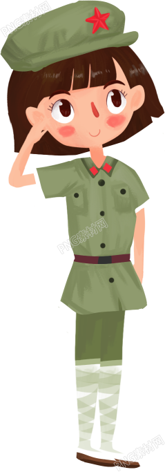女生军人红军人物素材