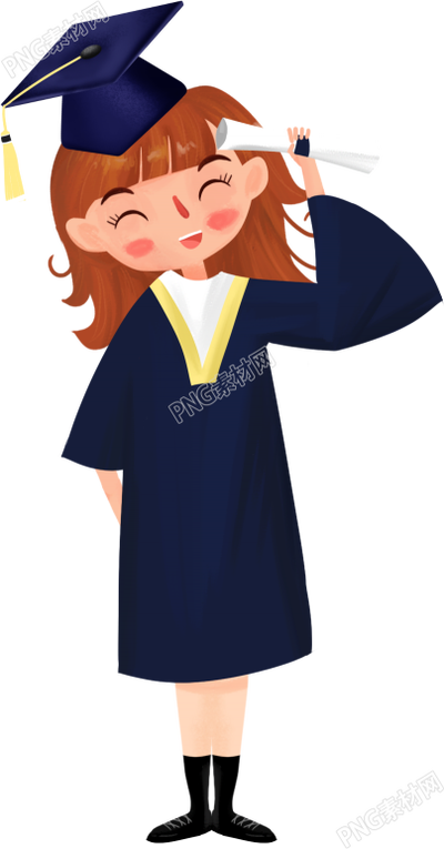 毕业季博士帽女学生