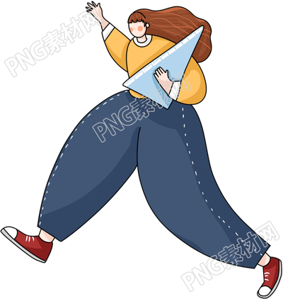 手绘夸张插画女生