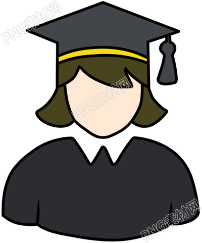穿博士服的大学生人物素材