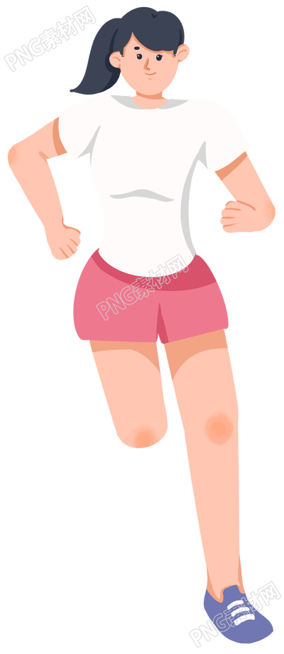 扎马尾辫跑步的女孩