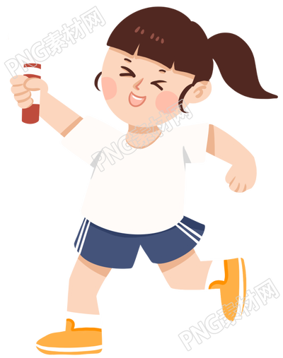 接力女孩跑步素材