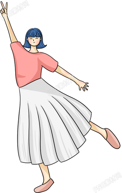 短发女生手势动作