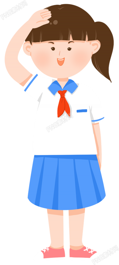 少先队员单马尾小女孩素材
