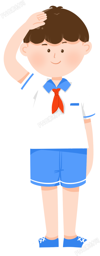 手绘少先队员敬礼男孩素材