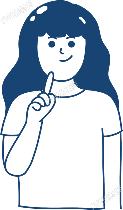 长发女生描线手绘素材