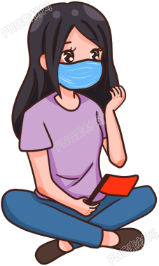 戴口罩长发女孩