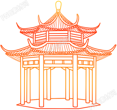 手绘线条建筑