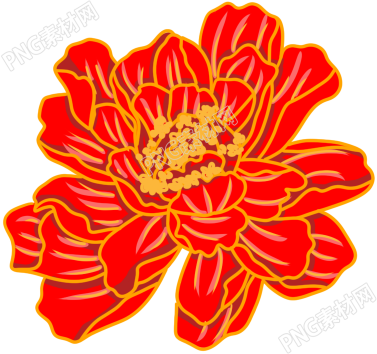 立体手绘牡丹花素材