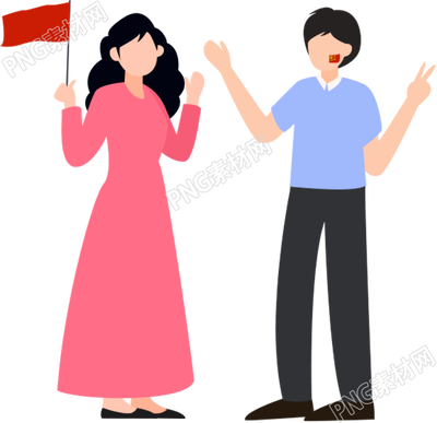 国庆节庆祝欢庆节日红旗人物