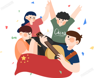 国庆节狂欢庆祝人群