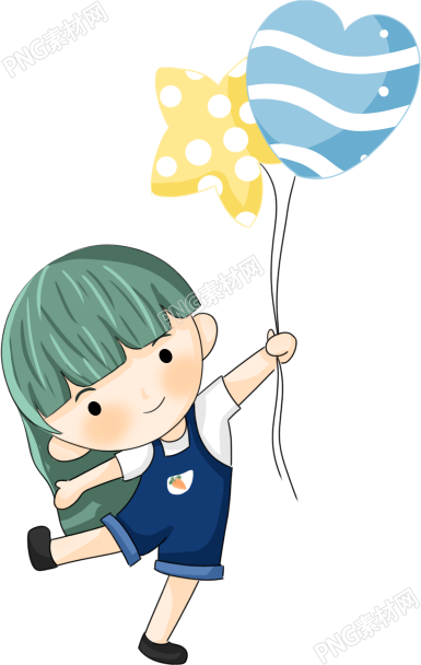 手拿气球的小女孩