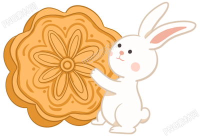 兔子和月饼中秋节素材