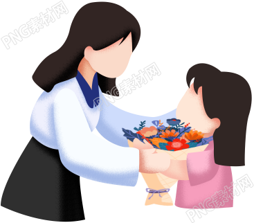 手绘教师节老师学生