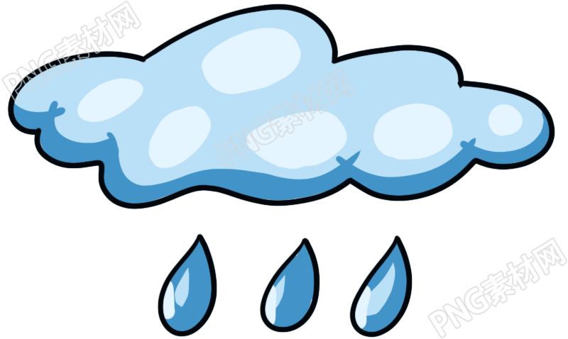 蓝色云朵下雨