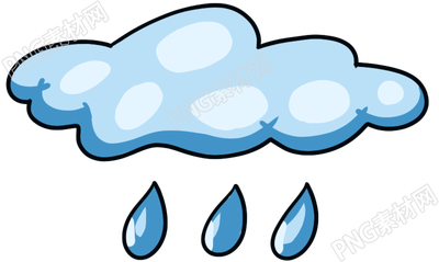蓝色云朵下雨