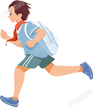 背包奔跑的男生