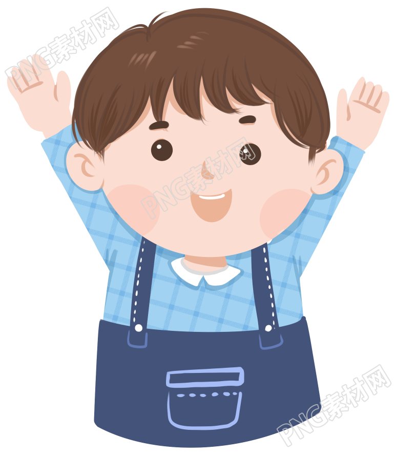 小男孩招手素材