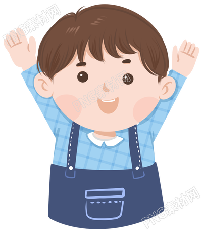 小男孩招手素材