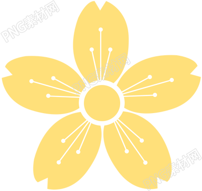 黄色五瓣花朵