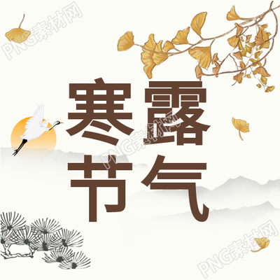 传统节气寒露中的银杏树叶落下的场景