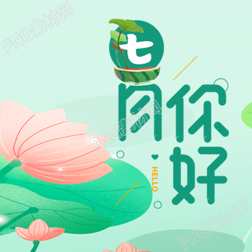 唯美七月微信公众号中的莲花莲叶图