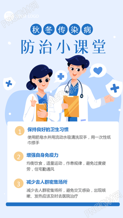 秋冬流感知识科普手机海报