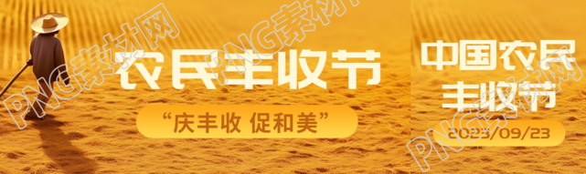 晾晒的麦子实景农民丰收节宣传公众号封面图