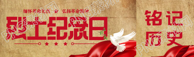 卡通白色和平鸽烈士纪念日宣传公众号封面图