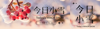 唯美红浆果实景今日小雪公众号封面图