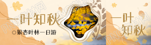 一叶知秋银杏叶林一日游创意公众号封面图