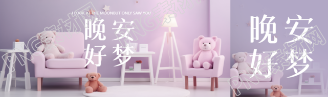 晚安好梦泰迪熊实景公众号封面图