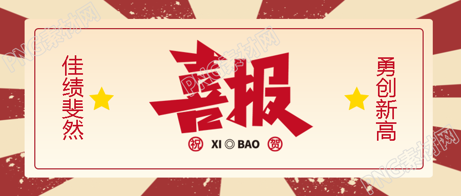 企业团队业绩勇创新高复古风喜报微信公众号首图