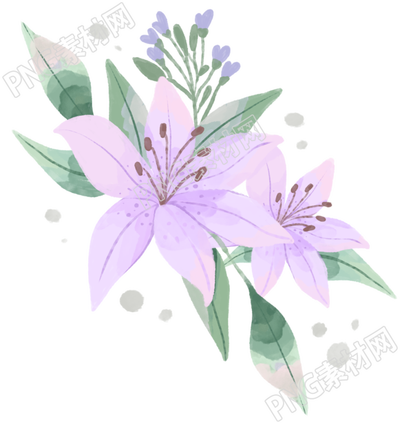 独特水彩风格花卉元素