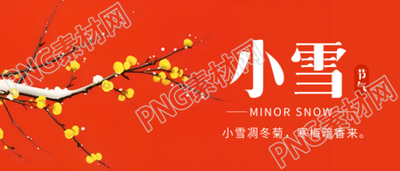 二十四节气小雪卡通风格蜡梅微信公众号首图