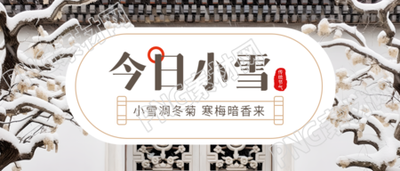 今日小雪古风院落寒梅实景微信公众号首图