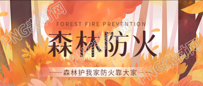 森林防火卡通风格微信公众号首图