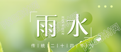 雨水节气绿叶实景微信公众号首图