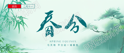 春分时节雨中松树微信公众号首图
