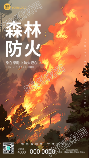 森林防火应急演练实景手机海报