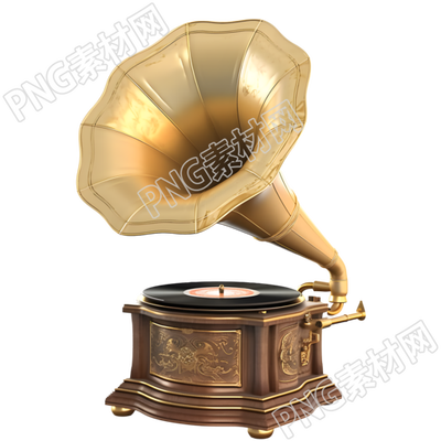 古典风格木质基座的32K UHD Daz3D音乐留声机图形素材