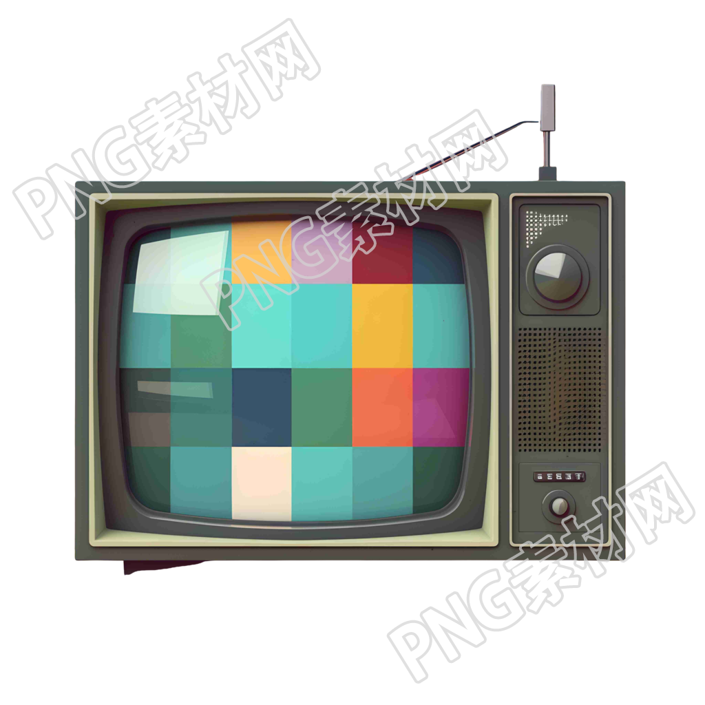 创意设计元素-经典电视机PNG素材