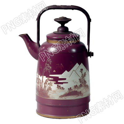 紫色水壶透明背景商用素材