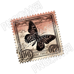 蝴蝶邮票创意设计PNG图形素材