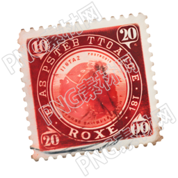 红色邮票创意设计元素PNG图形素材