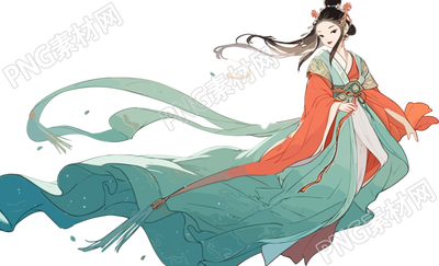 古风嫦娥仙子握玉兔冲向月亮