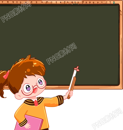 卡通学生黑板边框插画素材